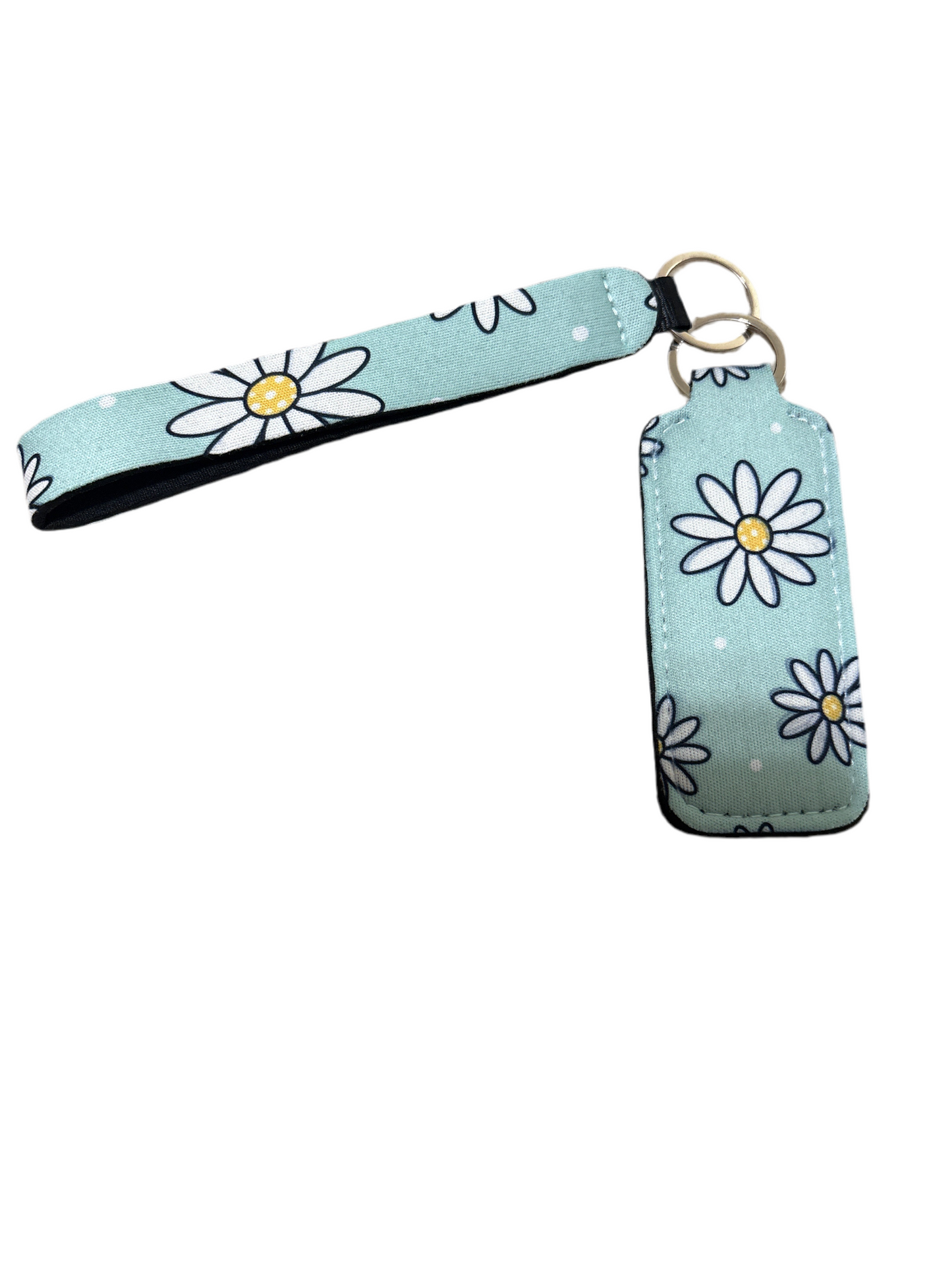 Blue Daisy Wristlet with Lip Balm Holder