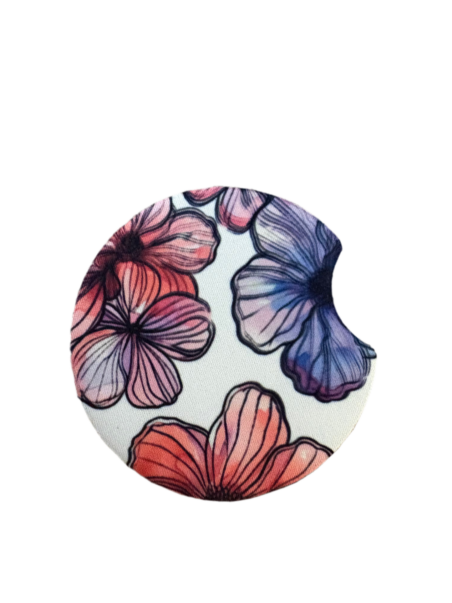 Pink and Purple Flower Car Coaster (2pk)