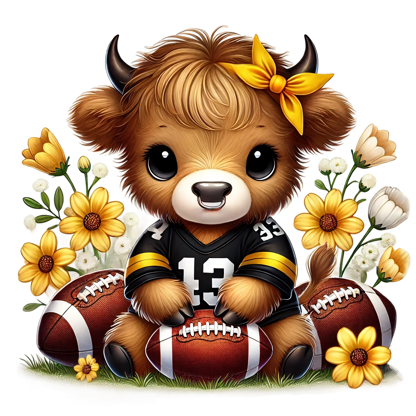 Yellow and Black Highland Cow - Car Air Freshener