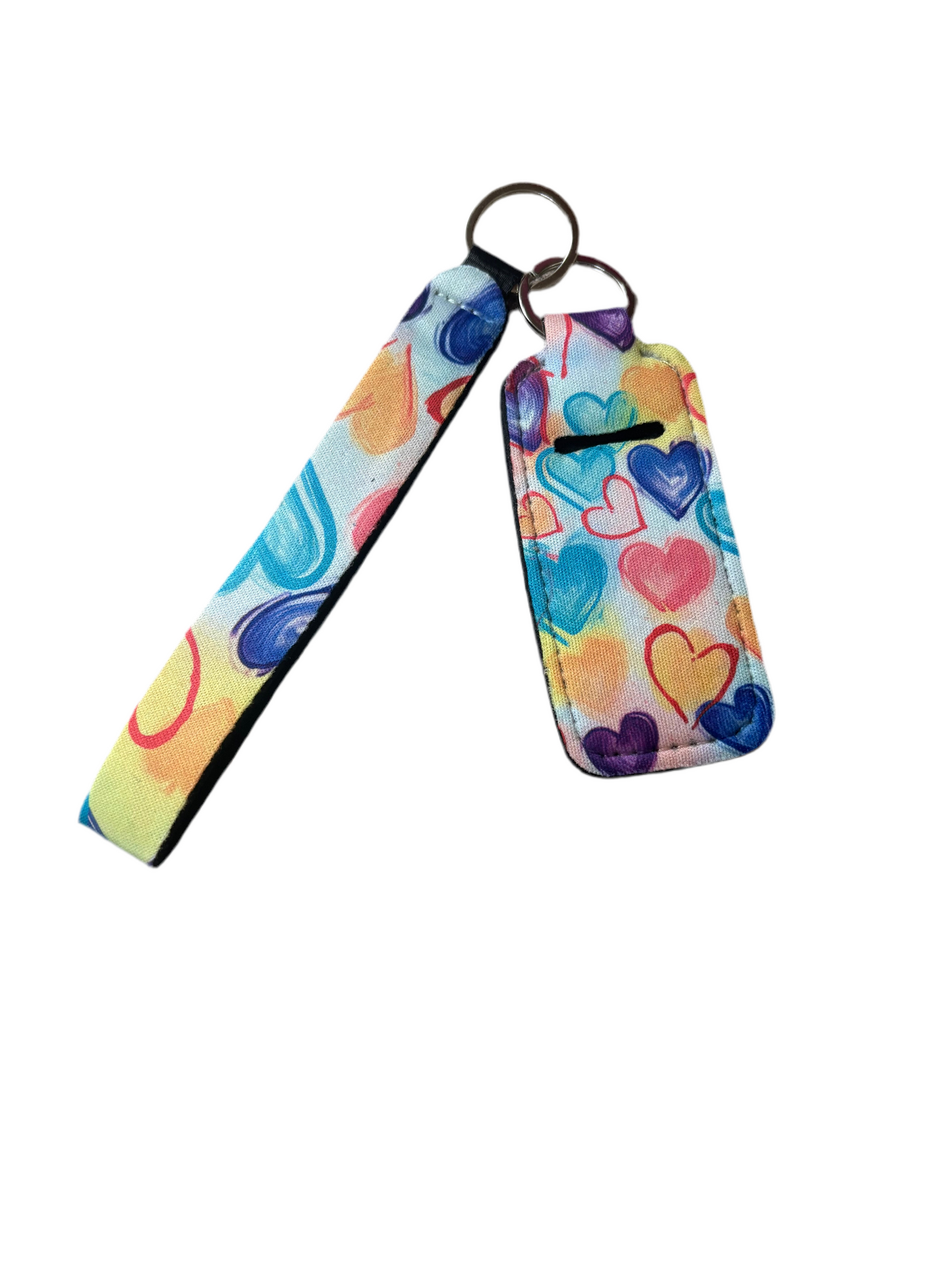 Colorful Heart Wristlet and lip balm holder