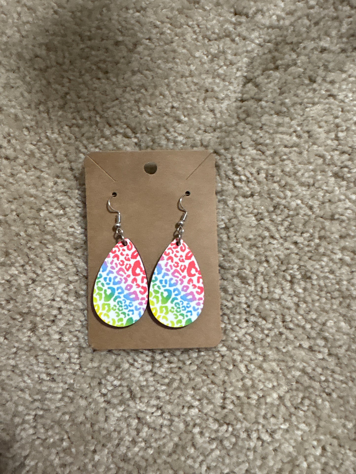 Rainbow Leopard Print Earrings