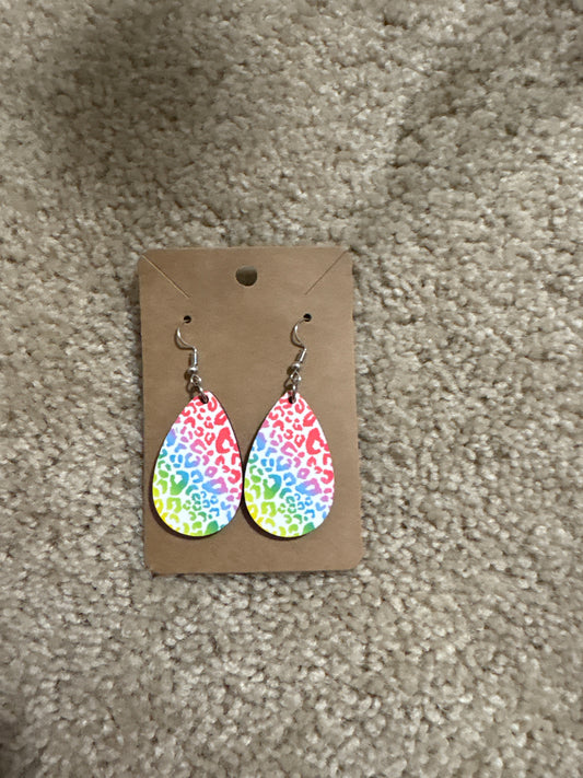 Rainbow Leopard Print Earrings