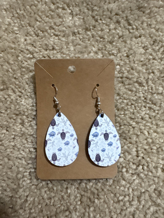 Purple Turtle Earrings