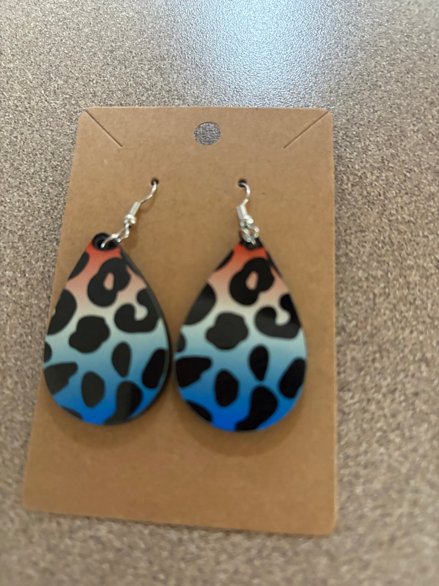 Red, White and Blue Cheetah Earrings