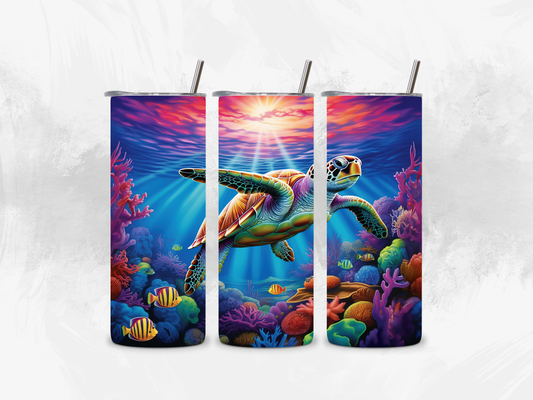 Sunset Turtle Tumbler - 20oz