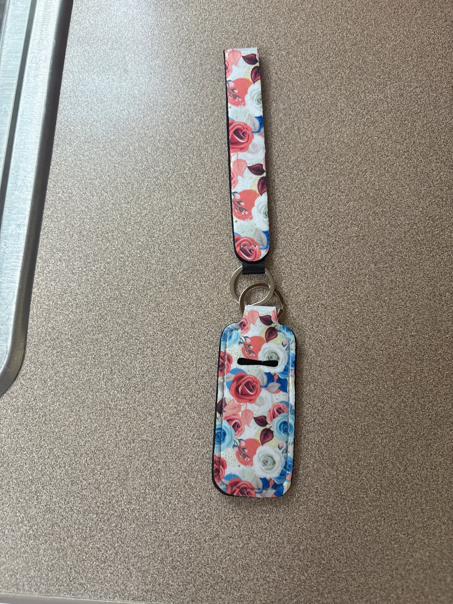 Colorful Rose Wristlet with Lip Balm Holder