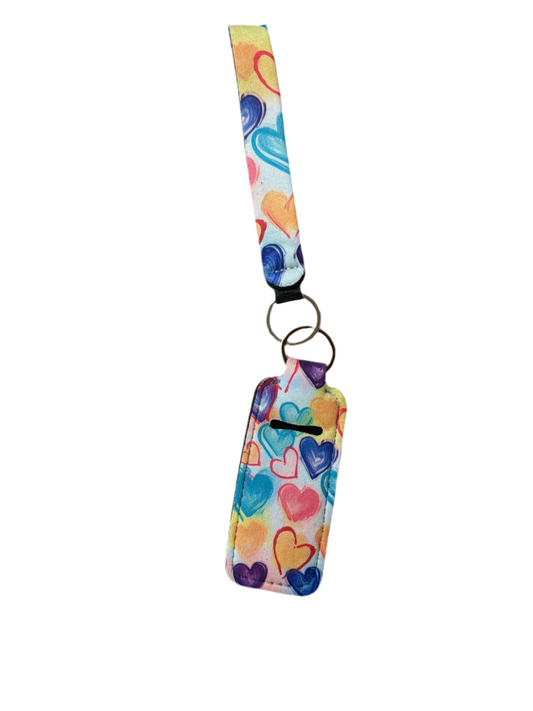 Colorful Heart Wristlet and lip balm holder