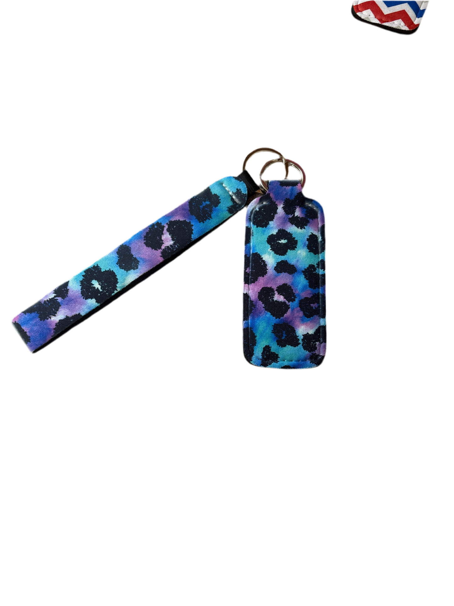 Blue and Purple Cheetah Wristlet and Lip Balm Holder