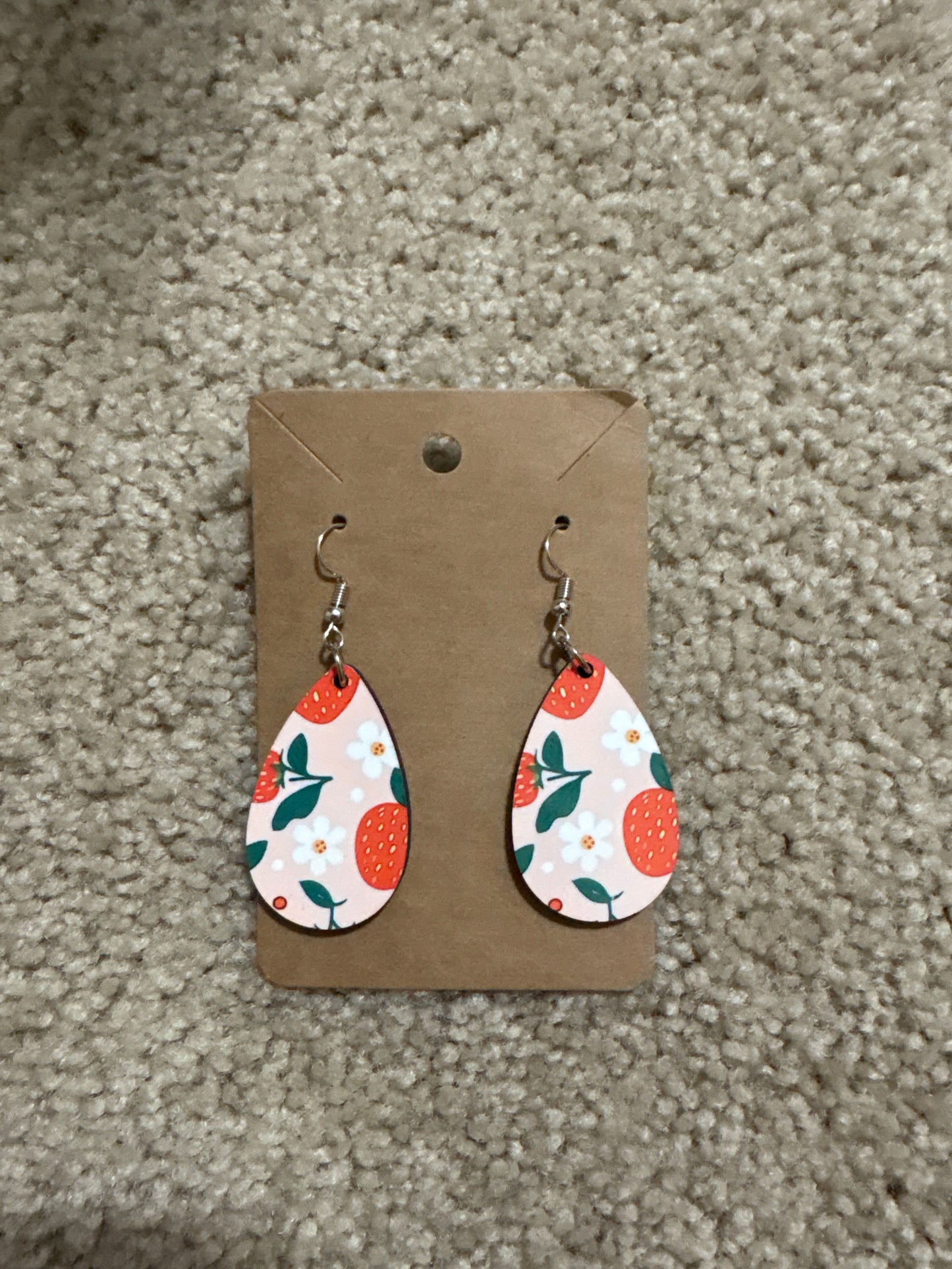 Pink Strawberry Earrings