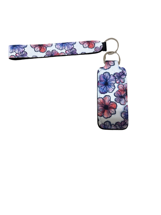 Pink and Purple Wristlet and Lip Balm Holder