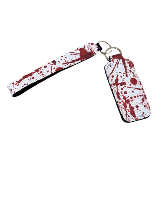 Blood Splatter Wristlet with Lip Balm Holder