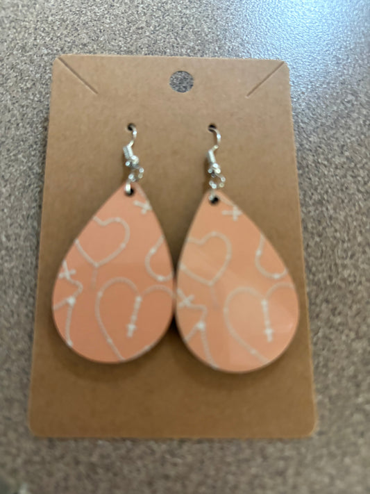 Pink Christian Earrings